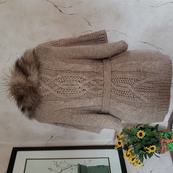 Ann Taylor Loft Button & Belted Cable Knit Cardigan Sweater Women's Size XSmall - Picture 3 of 15